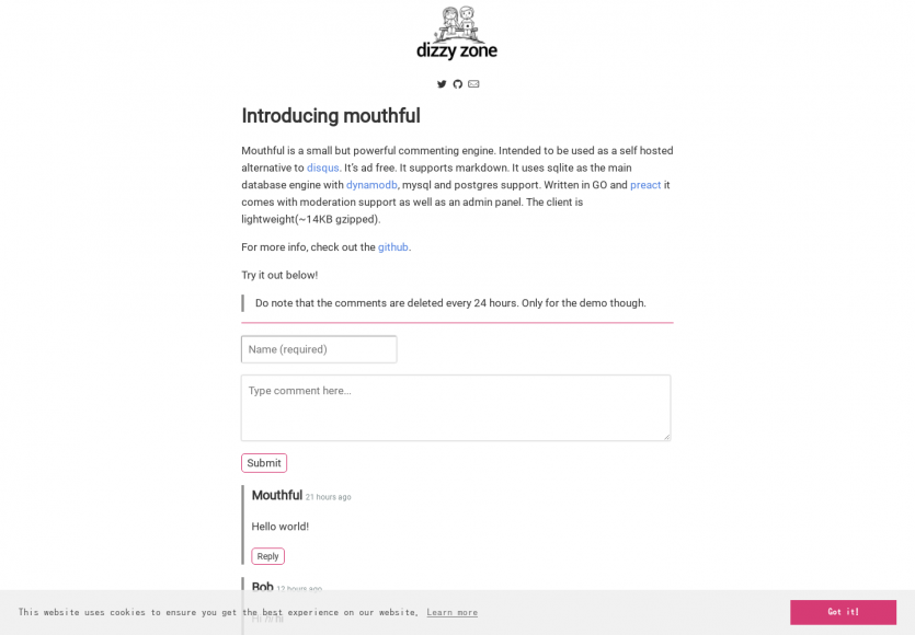 Mouthful: Une alternative opensource à Disqus développé en Go et Preact