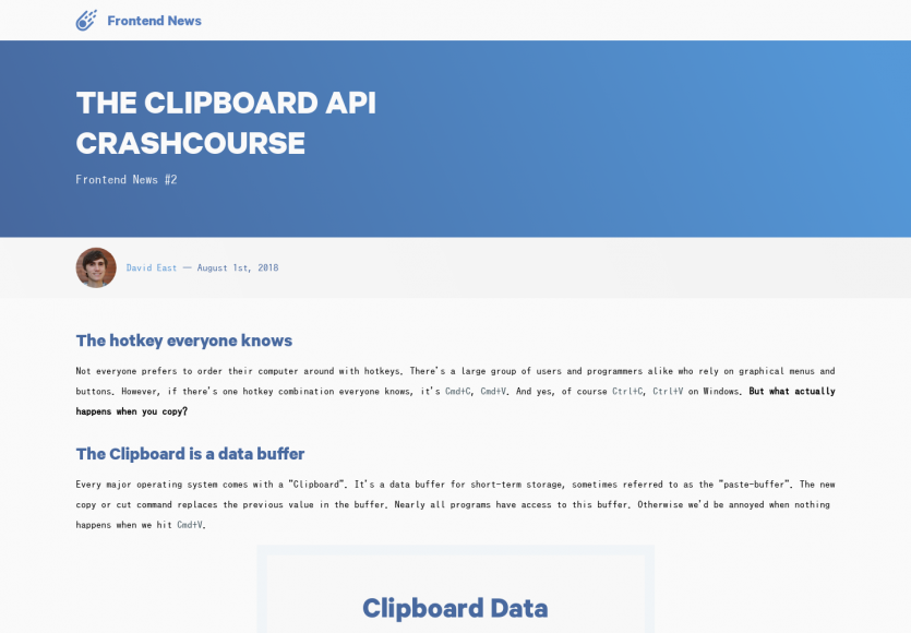 Un article complet sur l'API ClipBoard pour copier-coller efficacement sur vos webapps