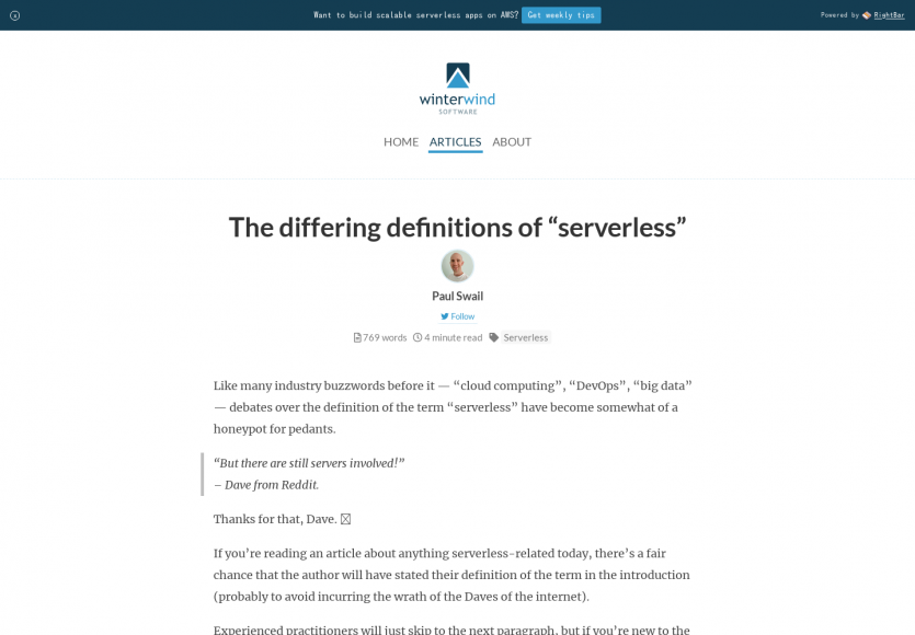 Les différentes définition du concept serverless comparées