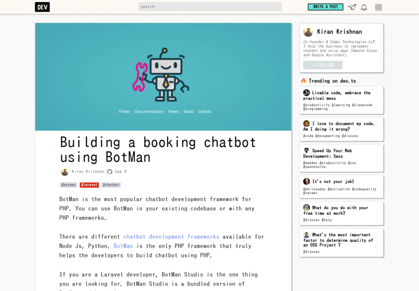 Créer votre propre chatbot PHP avec Botman pas à pas