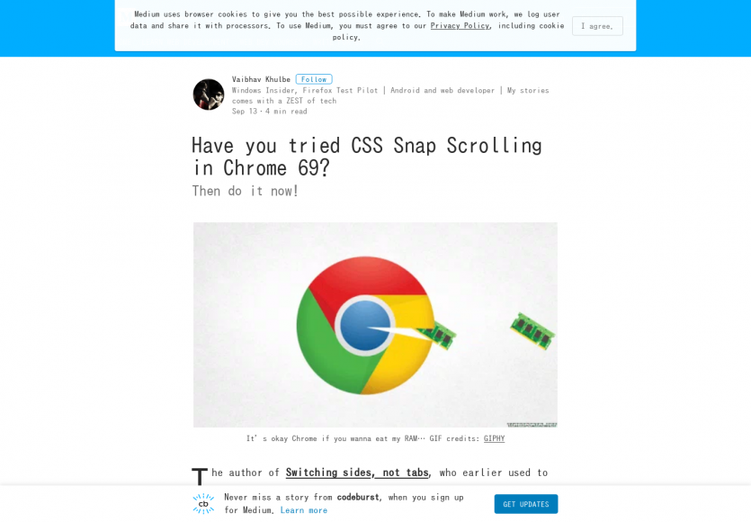 Découvrez le snap scrolling en CSS pour des scroll contrôlés sur Chrome 69