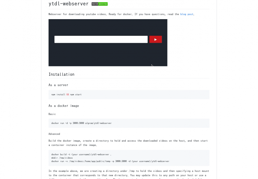 ytdl-webserver: Un serveur web dédié au téléchargement de vidéos Youtube