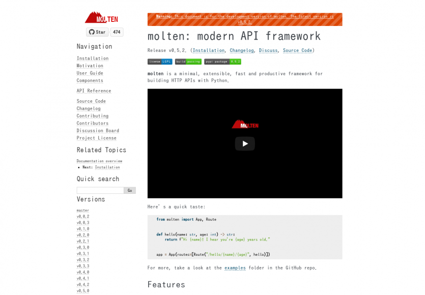 Molten: Un framework Python pour créer rapidement vos API HTTP