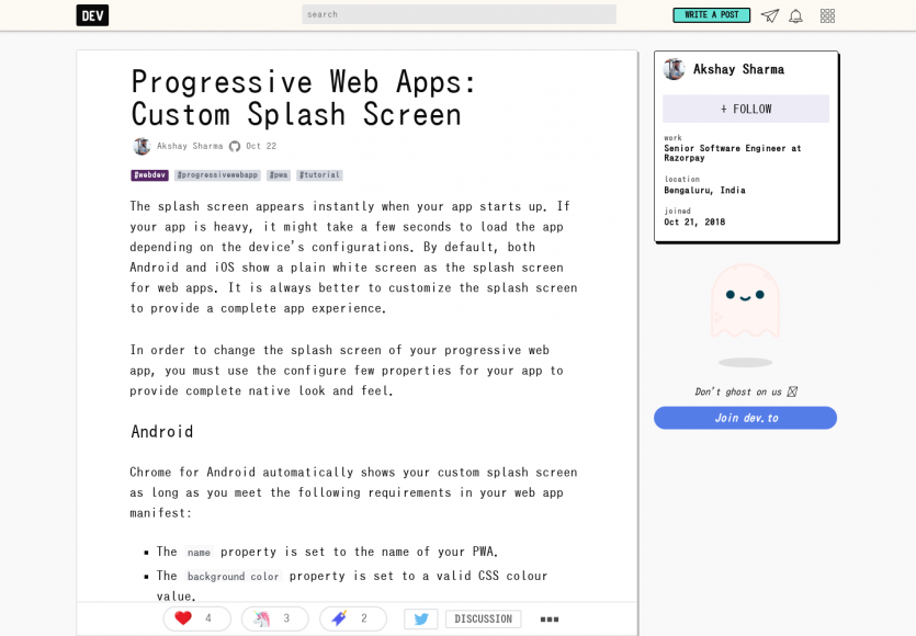 Créer un splash screen personnalisé pour PWA compatible avec iOS