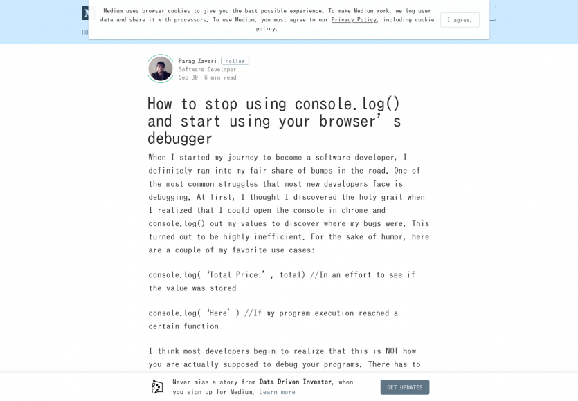 Arrêter d'utiliser des console.log au profit du debugger de votre navigateur pour le debug Javascript