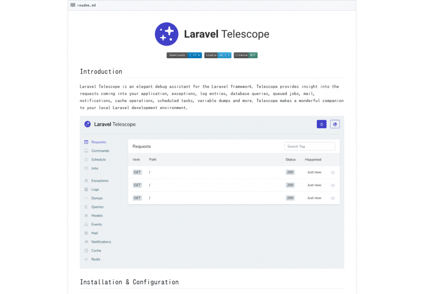 Telescope: L'assistant de debug / profiling du framework Laravel