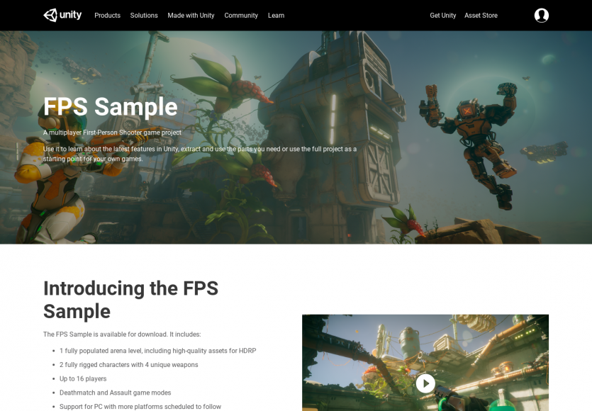 FPS Sample: Un sample de code pour créer un jeu en FPS avec Unity