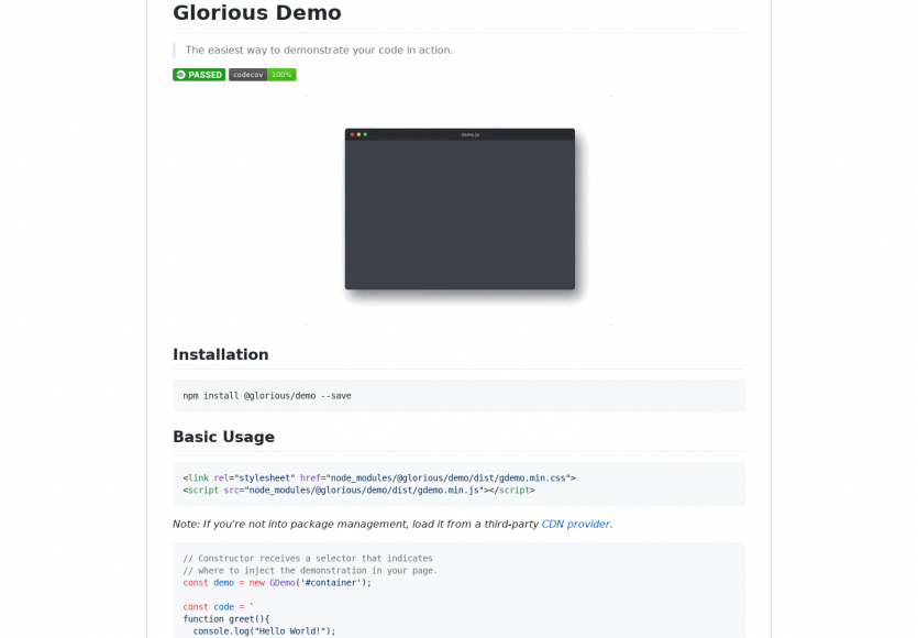 Glorious Demo: Une façon interactive de présenter votre code en ligne