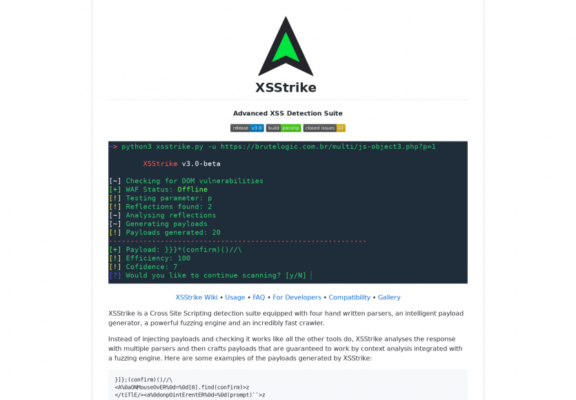 Advanced XSS Detection Suite - XSStrike