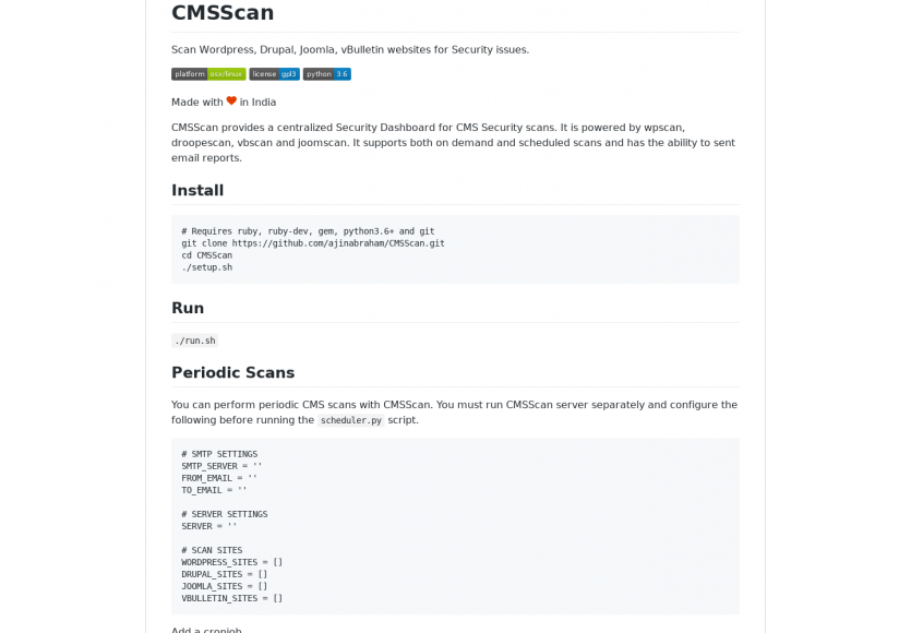 CMSScan : une plateforme permettant de scanner la sécurité de vos CMS type WordPress, Drupal ...