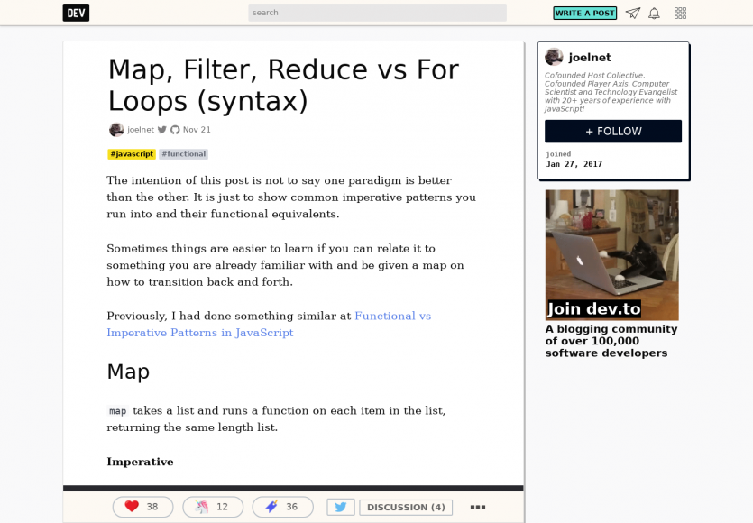 Map, Filter, Reduce vs For 