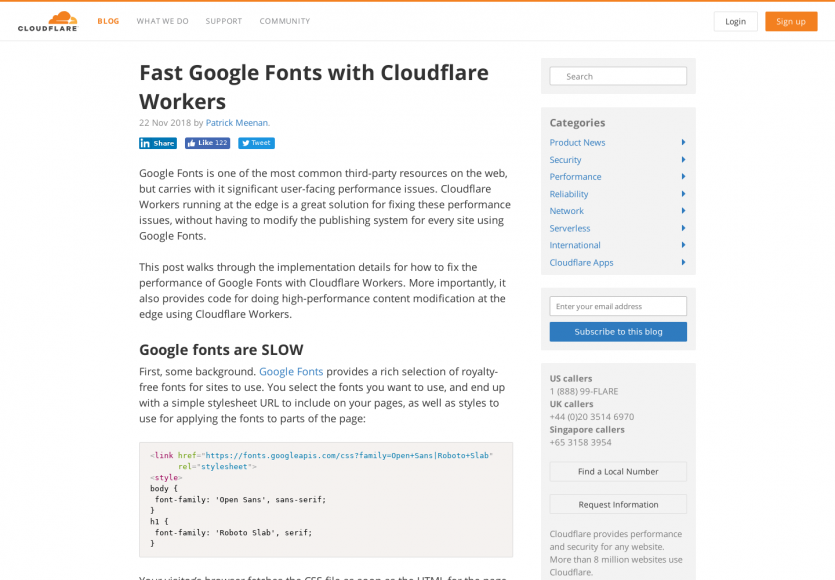 Vos Google Font chargées plus rapidement avec Cloudflare Workers
