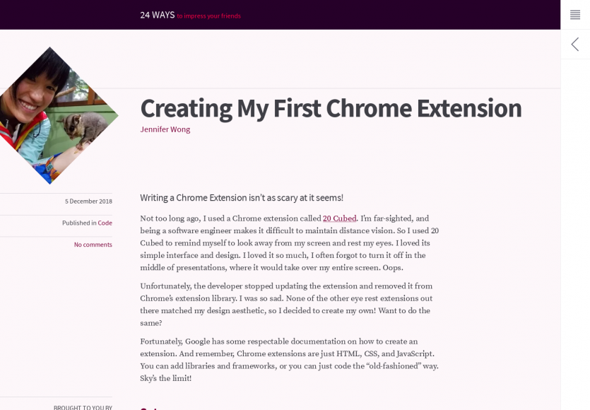 Créer sa première extension Chrome