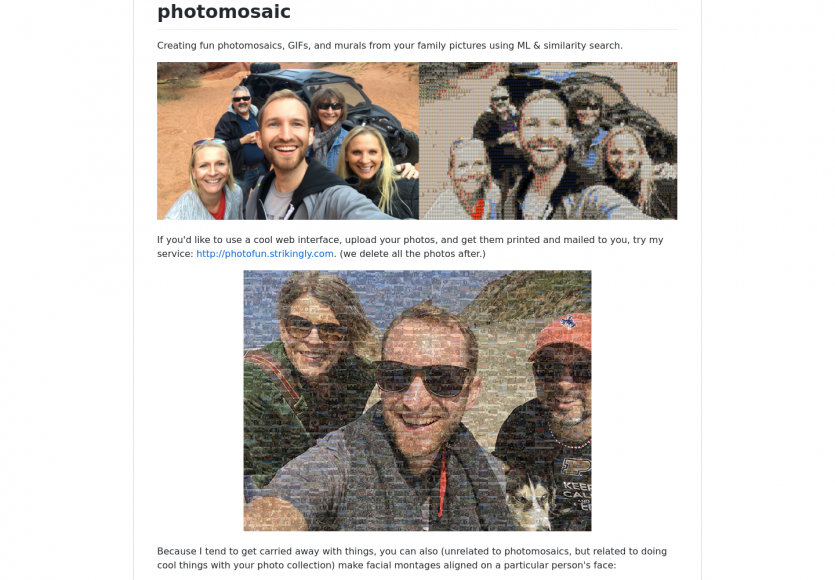 Photomosaic : Créez des mosaïques et GIFs à partir de photos combiné à du ML