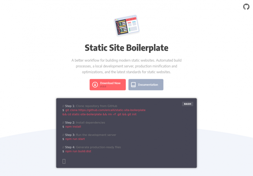 Static site Boilerplate : un environnement complet pour créer un site statique performant en peu de temps