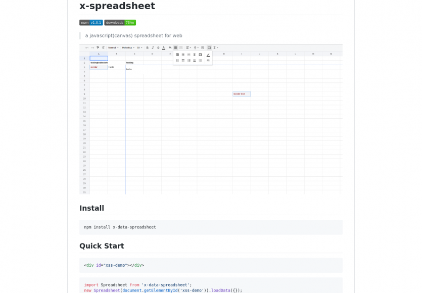 X-Spreadsheet : un Excel en Javascript canvas pour le web