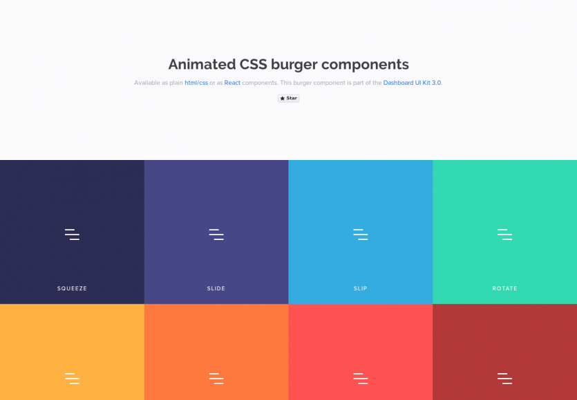 Des menus hamburgers animés en CSS