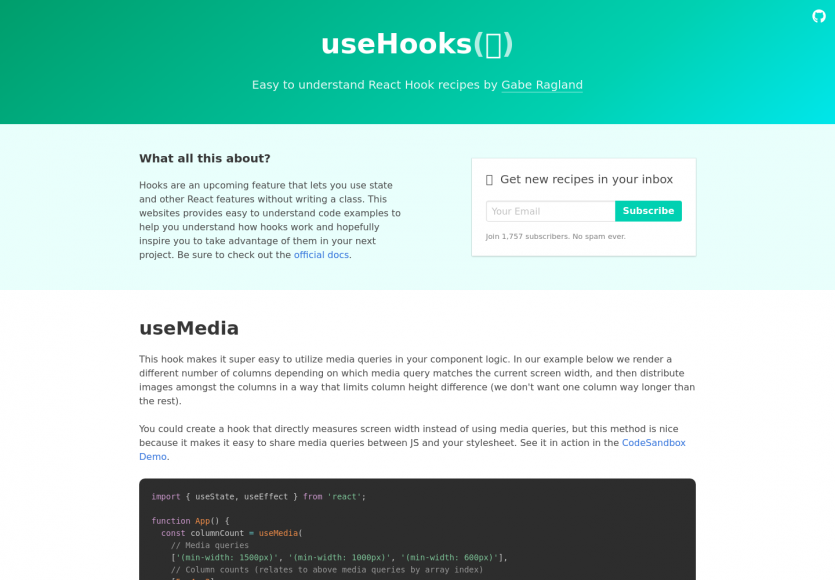 useHooks - des exemples concrets d'utilisation des hooks React.js