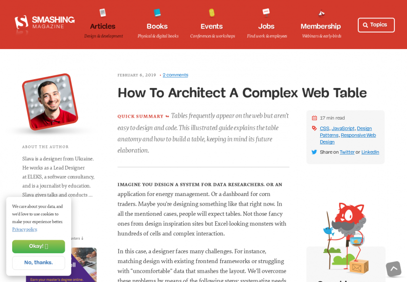 Comment architecturer et designer des tableaux de données complexes pour le web