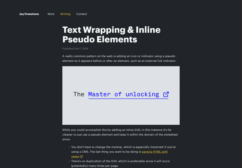 Text Wrapping et peudo éléments Inline en CSS