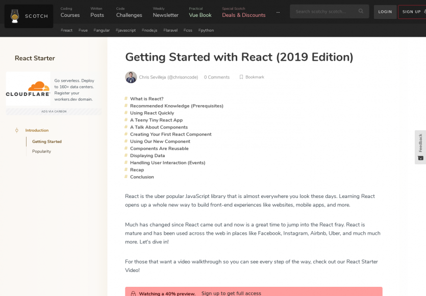 Démarrer avec React.js: un tutoriel débutant mis à jour pour 2019