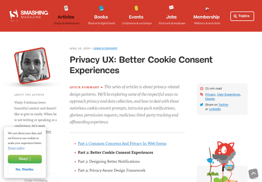 Privacy UX : de meilleures expériences pour les cookies consent