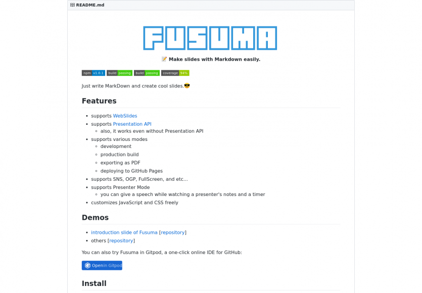 Fusuma : créer des slides de présentations simples avec du Markdown