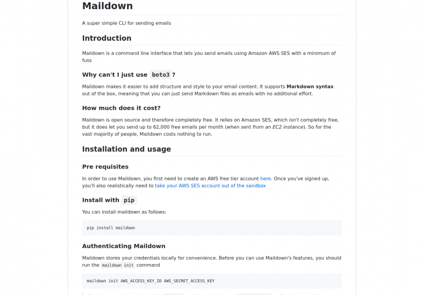Maildown : un outil en CLI pour envoyer vos emails transactionnels depuis Amazon SES