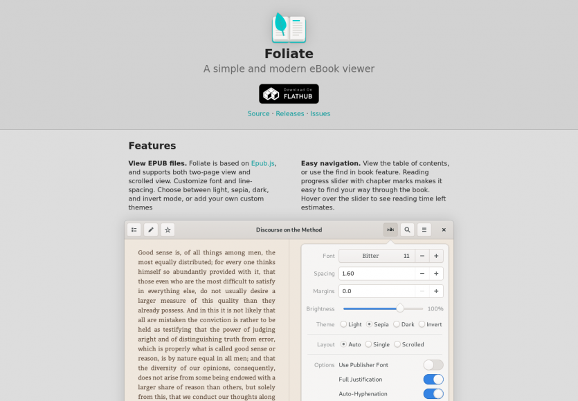 Foliate : un lecteur d'ebook EPUB simple et moderne