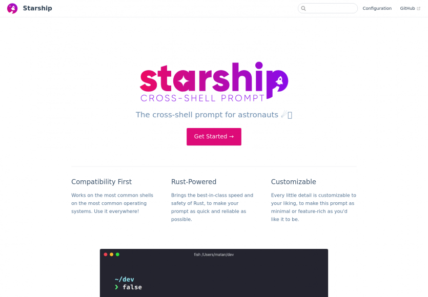 Starship: un shell moderne et personnalisable développé en Rust