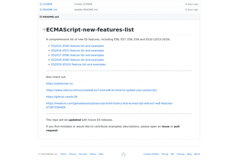 La liste des nouvelles fonctionnalités ECMAScript présentées clairement par version
