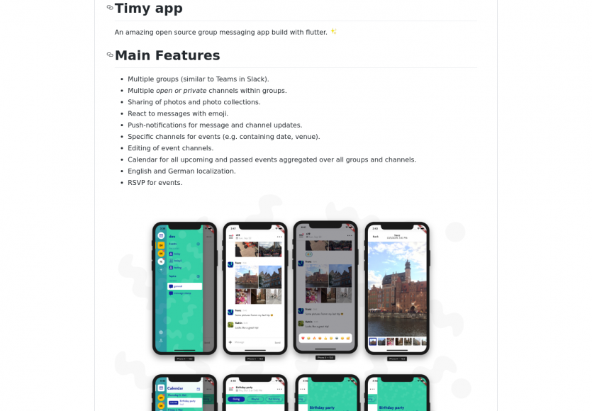 Timy app : une application de messagerie de groupe opensource développée en NodeJs et Flutter