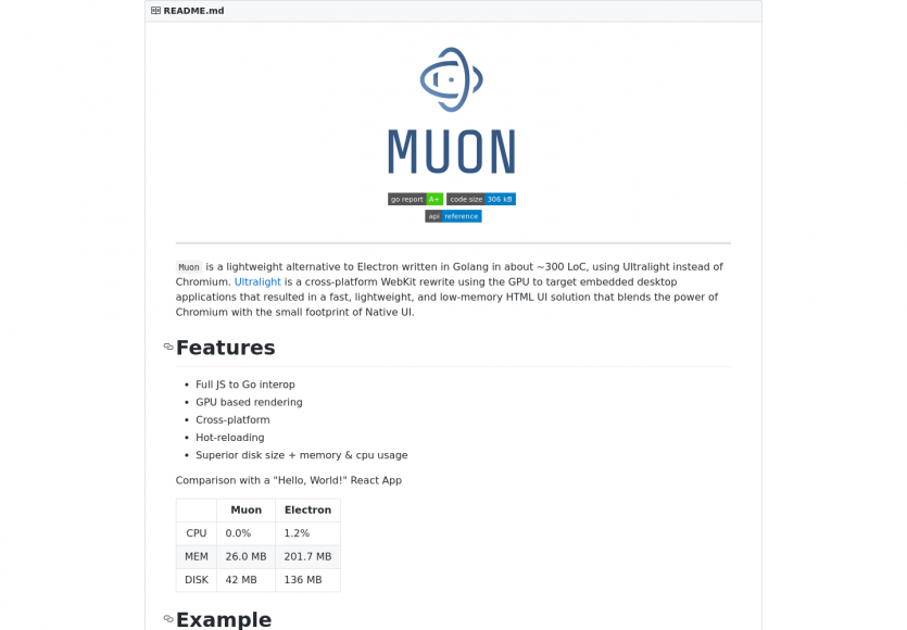 Muon : une alternative à Electron plus performante basée sur le moteur Webkit UltraLight