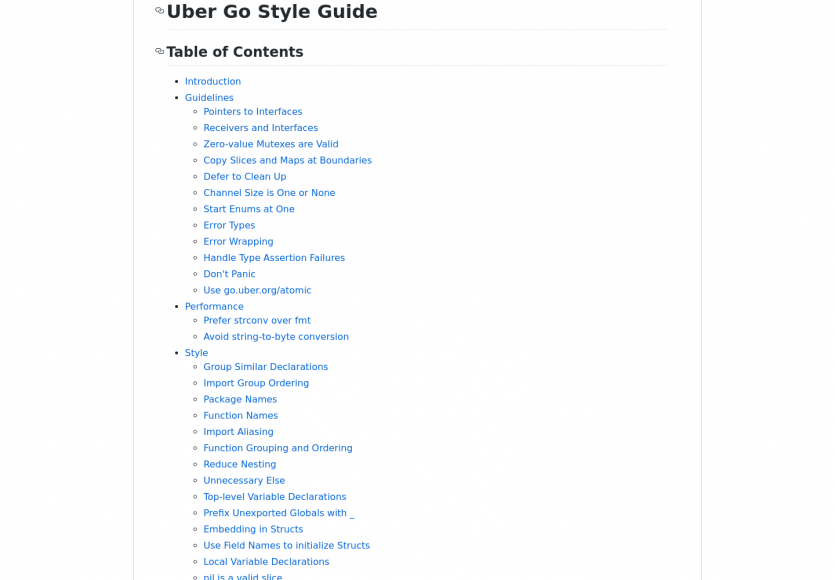 Le style guide d'Uber pour coder en Go