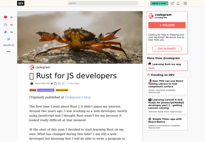 Une introduction au langage Rust pour les développeurs Javascript