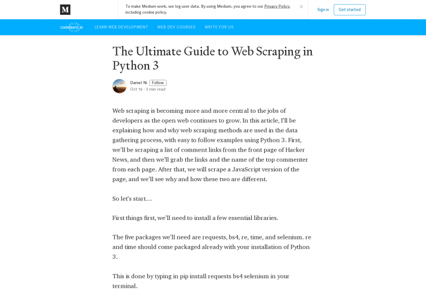 Un guide complet pour faire du Web Scraping en Python