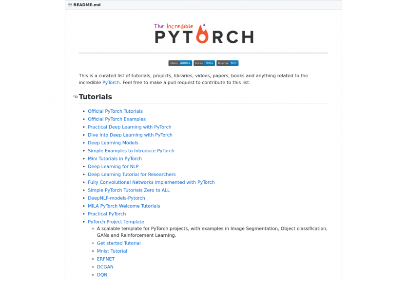 Une liste de ressources complète sur le framework de machine learning Pytorch
