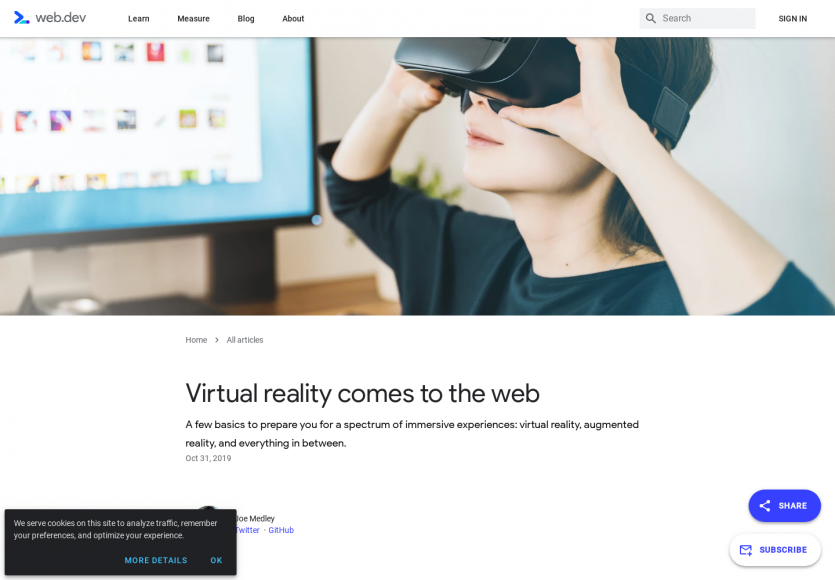 La réalité virtuelle arrive sur le web