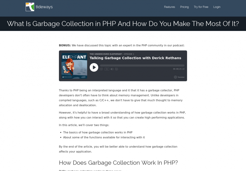 Comment fonctionne la Garbage Collection en PHP ?