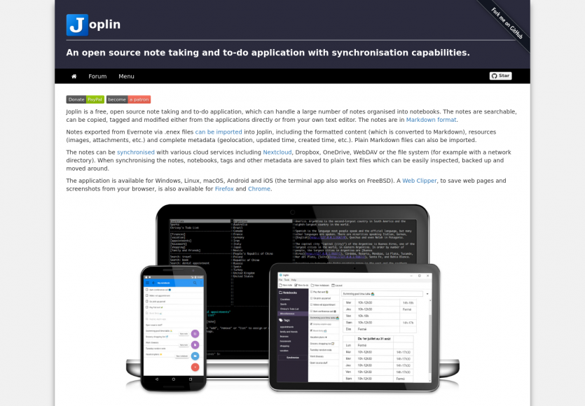 Joplin : une plateforme open source de gestion de todo et notes synchronisées