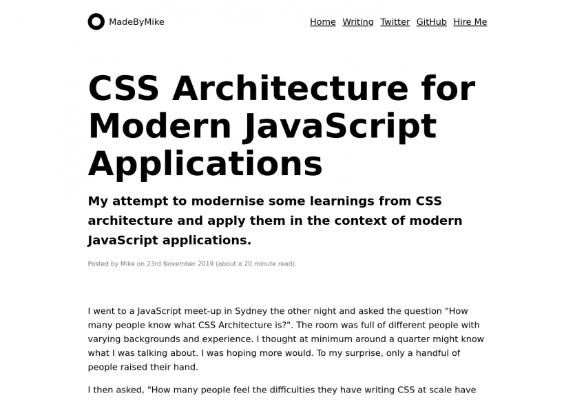 Architectures CSS dans des applications javascript modernes
