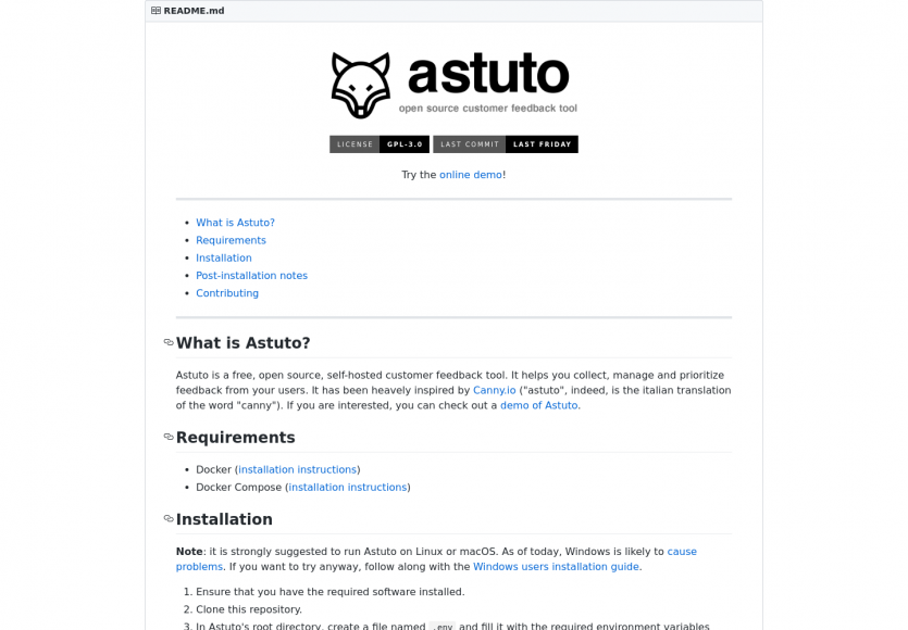 Astuto : une plateforme open source de récolte de feedback avec suivi de réalisation