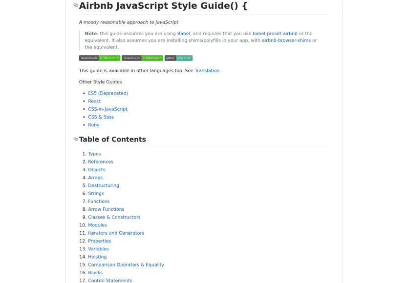 Le Styleguide Javascript d'AirBnb