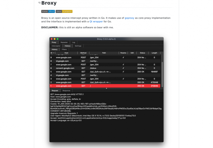 Broxy: un proxy open source en Go pour intercepter les flux HTTP