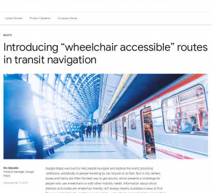 Google Maps introduit une fonction "Accessible en fauteuil roulant" pour les transports