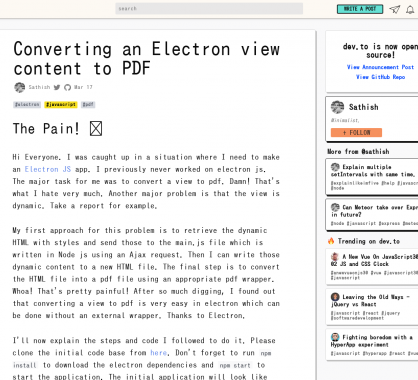 Convertir le contenu d'une vue Electron en PDF