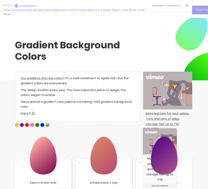 Eggradients: Une collection de dégradés qui marchent bien pour inspiration