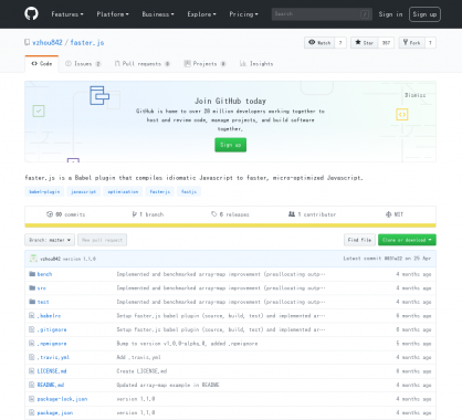 Faster.js - Un plugin babel qui transforme votre code en Javascript micro-optimisé et plus rapide