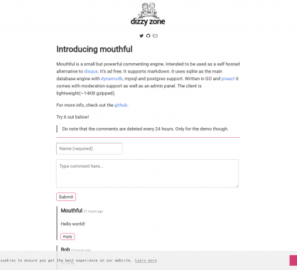 Mouthful: Une alternative opensource à Disqus développé en Go et Preact