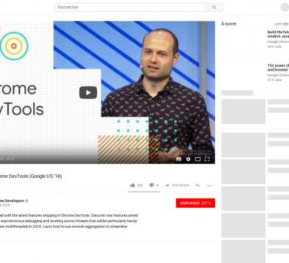 Les nouveautés de Chrome DevTools annoncées au Google I/O 2018 en vidéo